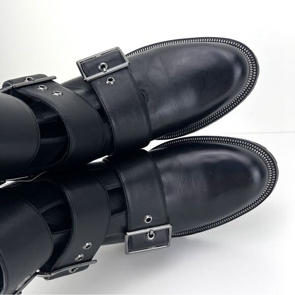 BLONDO “Camila” Buckled Combat Leather Boot Size 10 - Picture 12 of 13